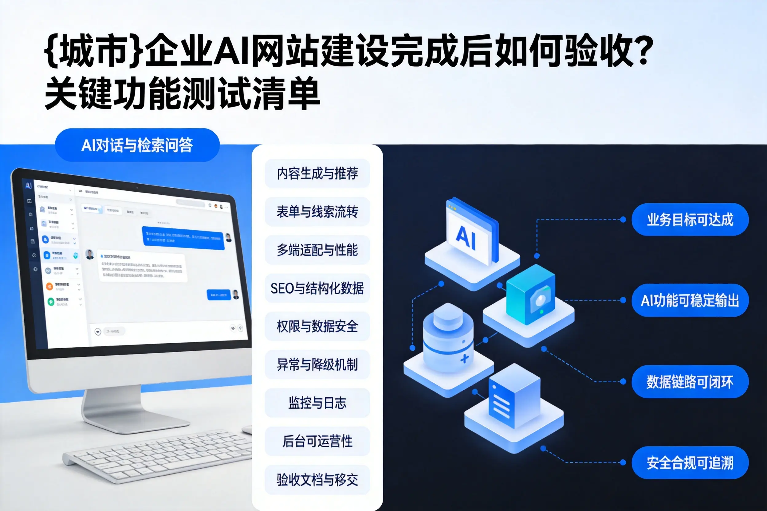 滁州企业AI网站建设完成后如何验收?关键功能测试清单
