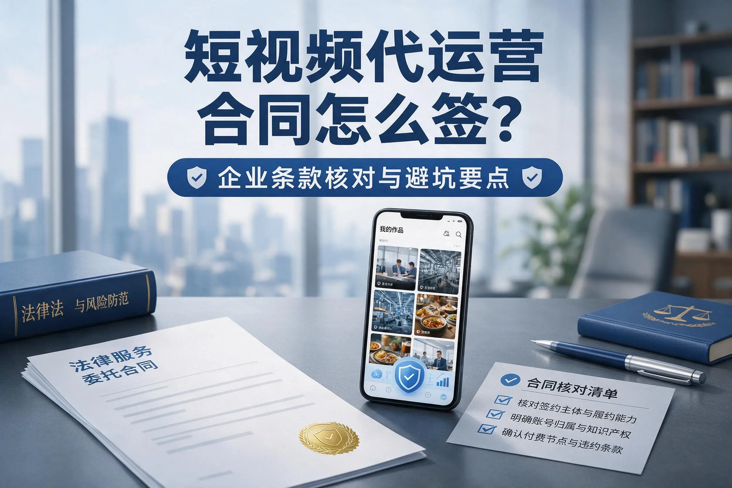 短视频代运营合同怎么签？滁州企业条款核对与避坑要点