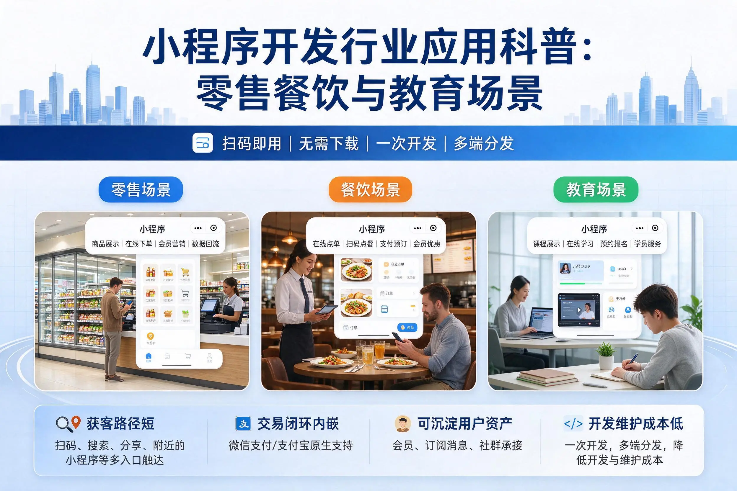 滁州小程序开发行业应用科普:零售餐饮与教育场景