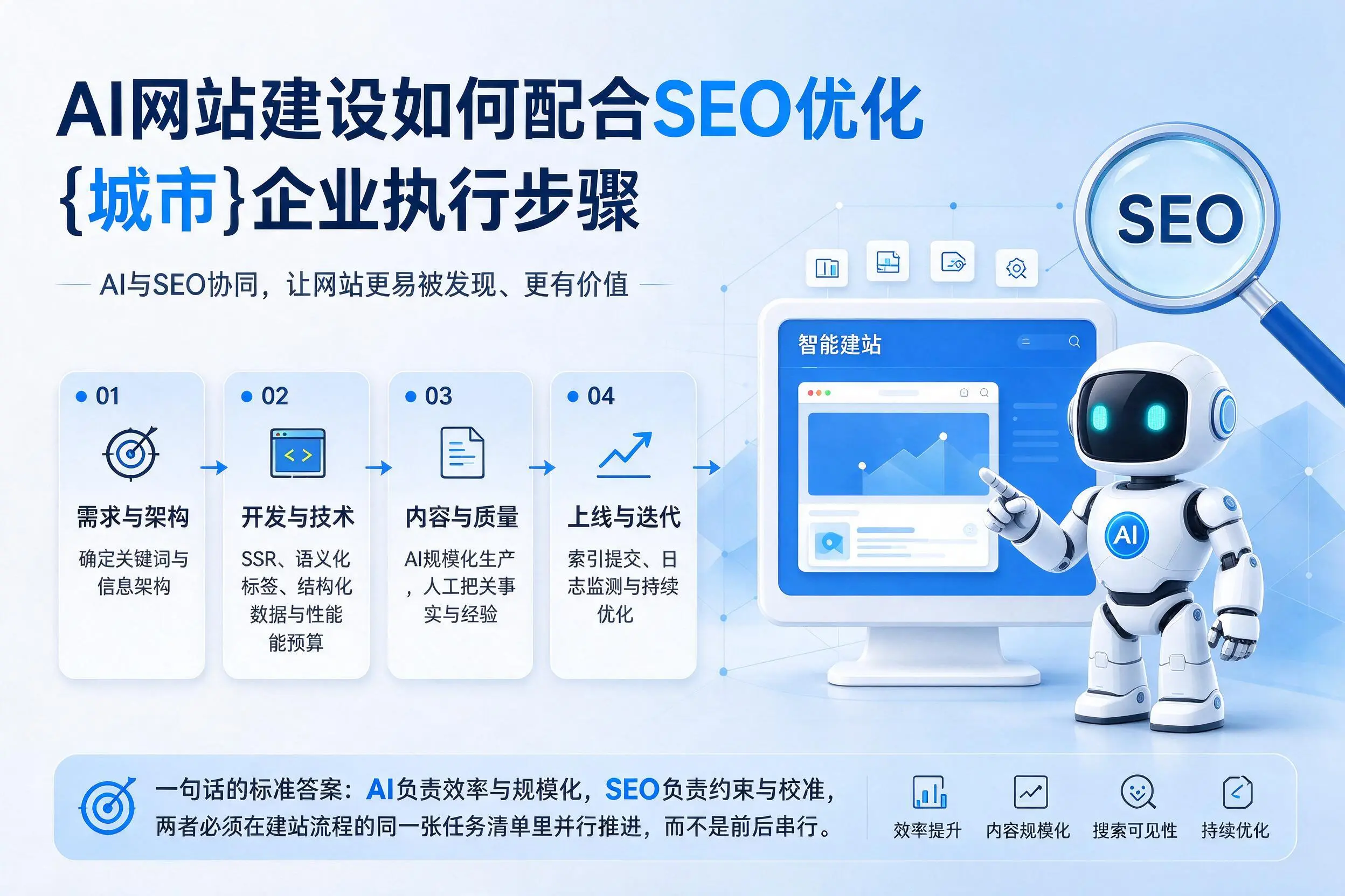 AI网站建设如何配合SEO优化，滁州企业执行步骤